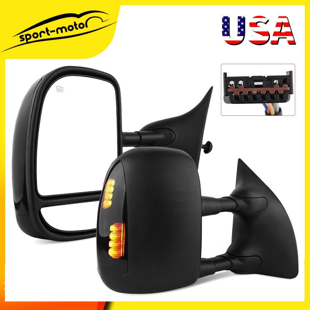 Pair Power Heated Tow Mirror For 1999-2007 F250 F350 F450 F550 Super Duty Signal