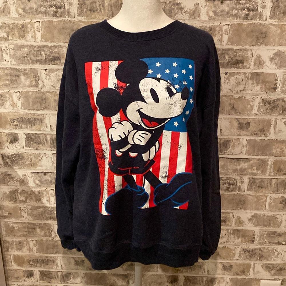 Disney Mickey Mouse sweatshirt. Size XS. Crew neck. Blue with Mickey. Patriotic.