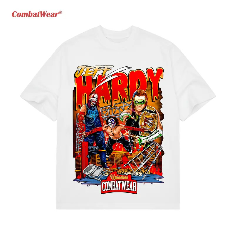 Jeff Hardy T-Shirt Skyline Cartoon Art 2026 WWE Wrestling Graphic Streetwear Tee