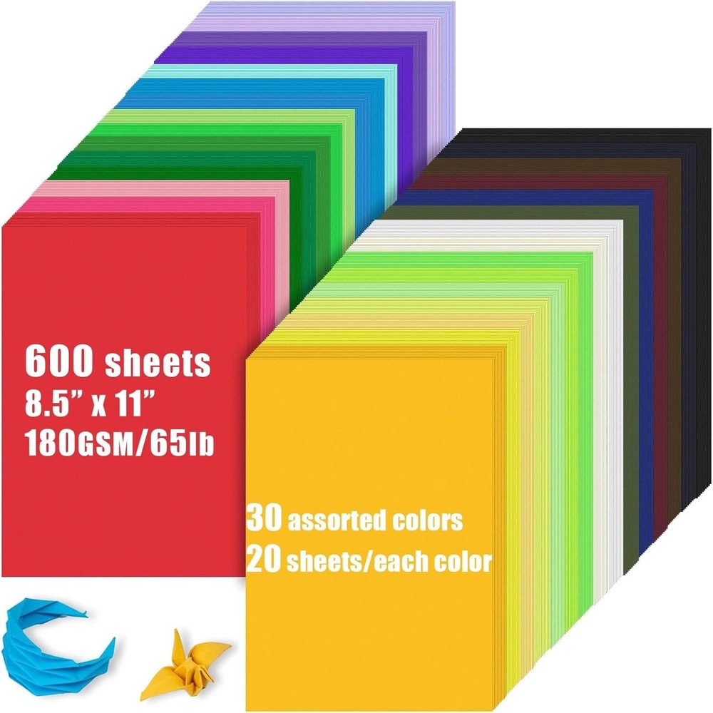 Creative 600 Pack of Acid-Free 8.5 x 11 Cardstock – Ideal for Printing & Cutting-image