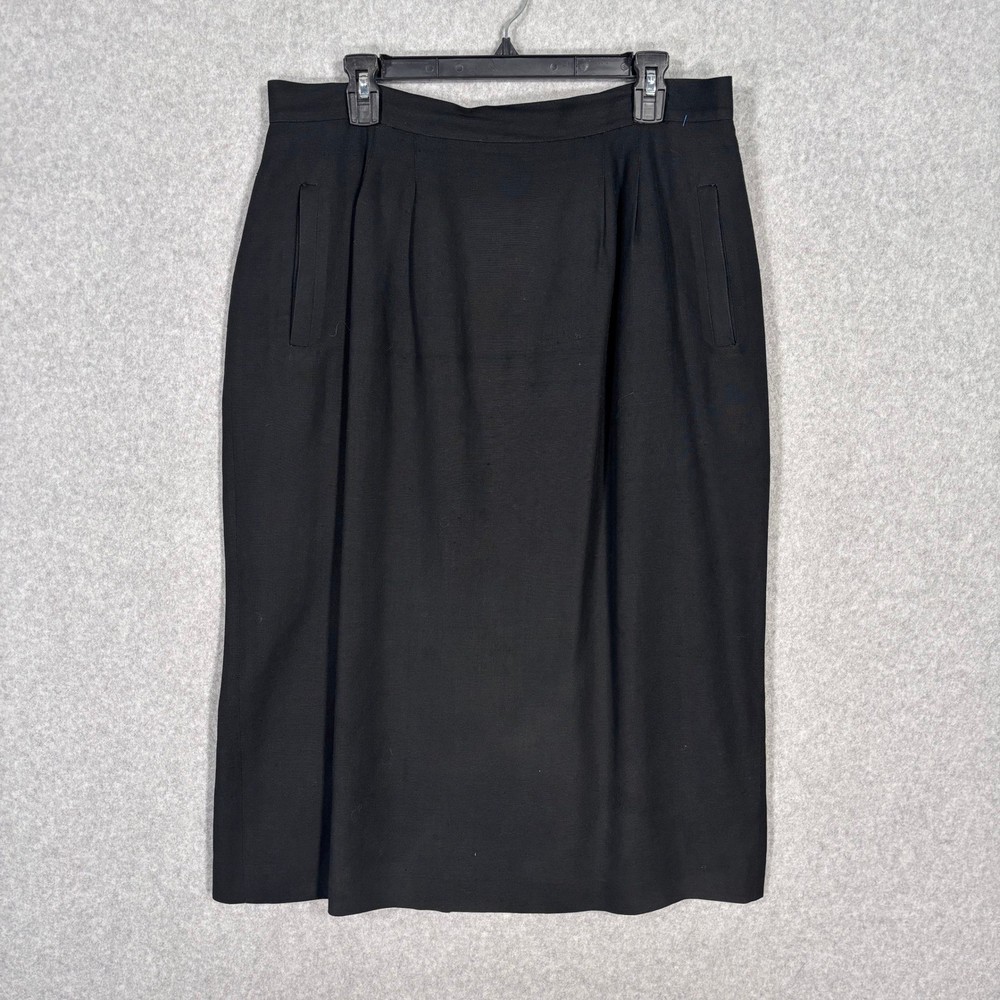 Vintage Talbots Pleated Midi Skirt Size 18 Italian Linen Secretary Academia