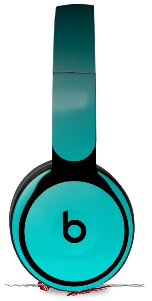 Skin for Beats Solo Pro Smooth Fades Neon Teal Black BEATS NOT INCLUDED