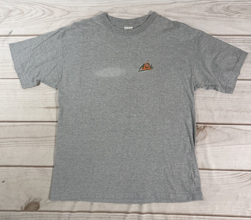 Vintage 90s America Online Shirt Mens Lg Internet AOL Computer T Shirt USA