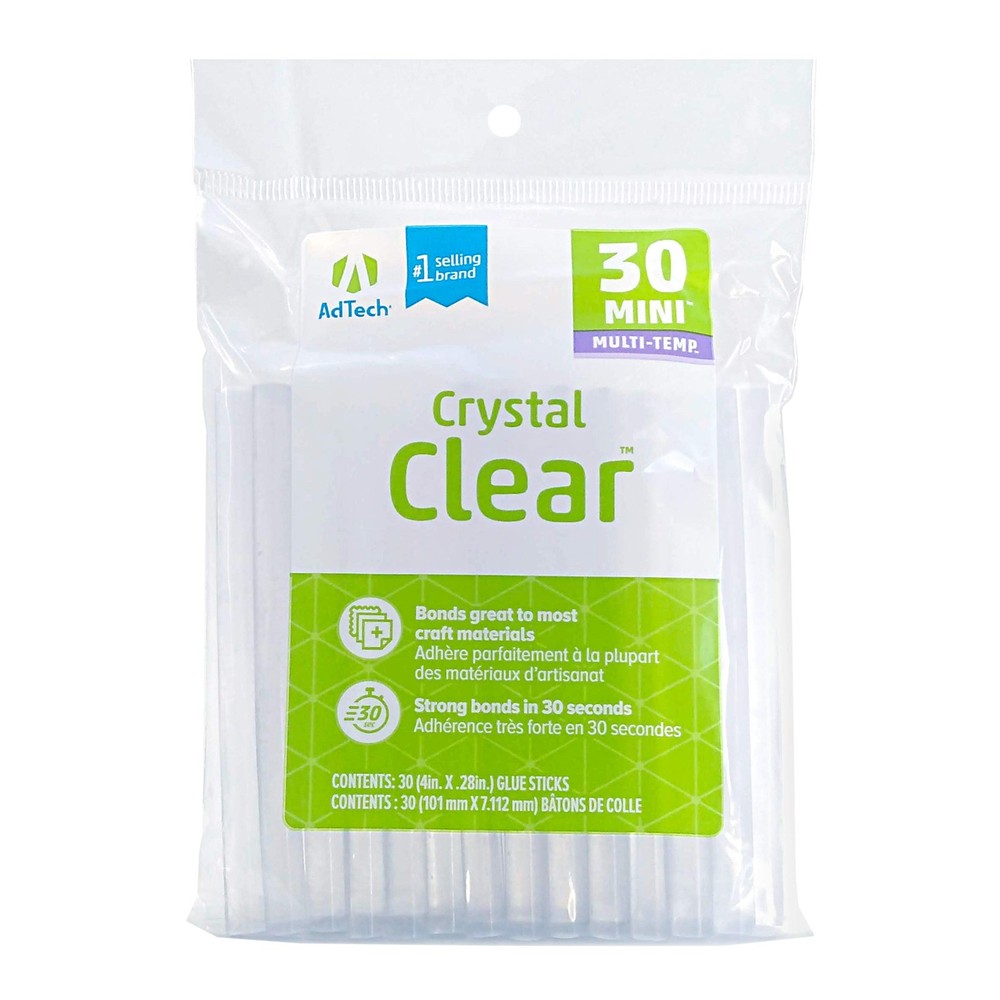 Hot Glue Sticks 4 Mini Size, Clear, 30 Sticks