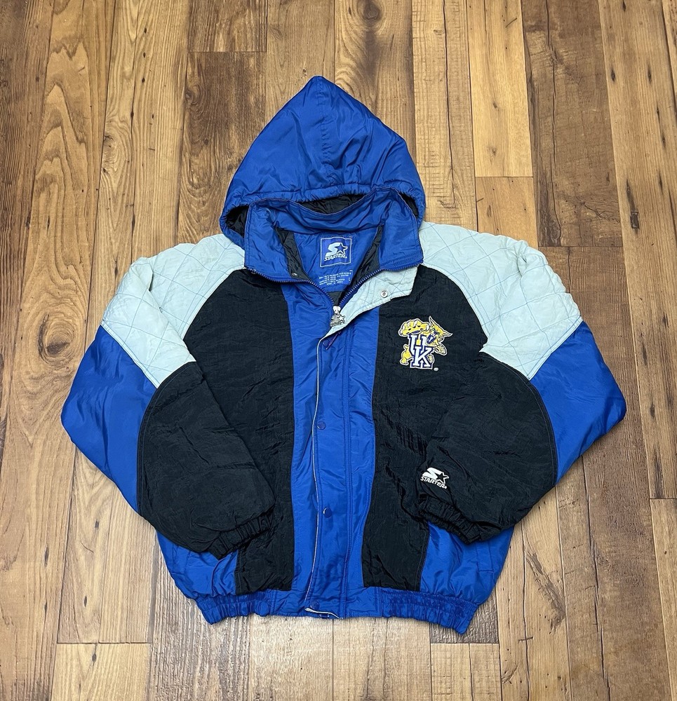 Vintage 90s NCAA Kentucky Wildcats Starter Puffer Jacket Size L