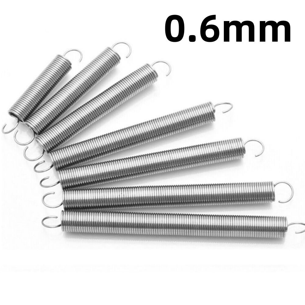 Stainless Steel Hook Extension Tension Spring 20mm-300mm 0.6mm Wire
