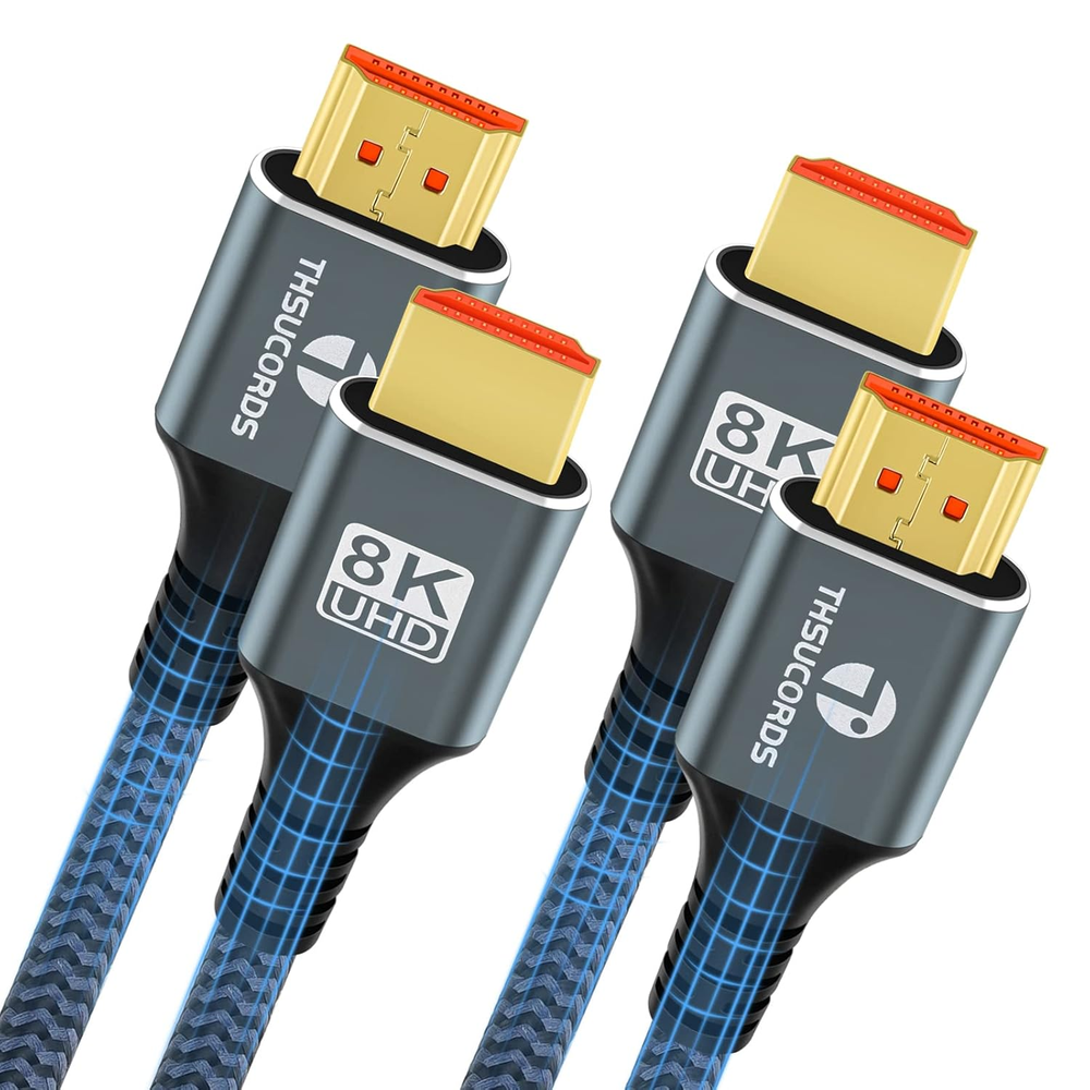8K 4K HDMI 2.1 Cable 3.3FT 2 Pack High Speed Braided Cord