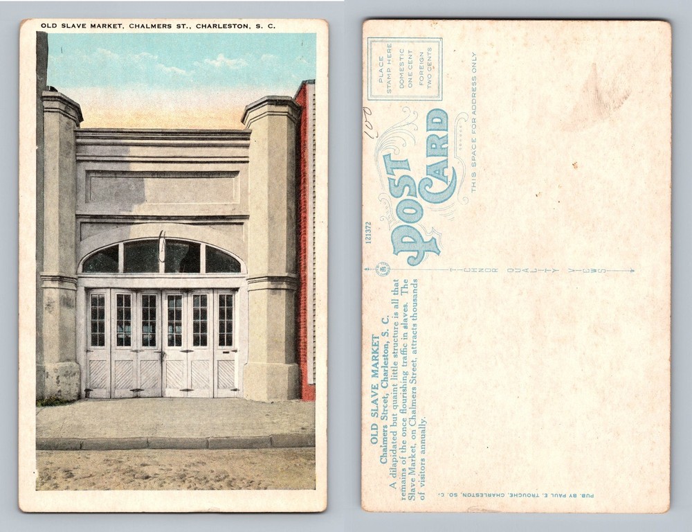Charleston, SC-South Carolina, Old Slave Market Chalmers Street Vintage Postcard