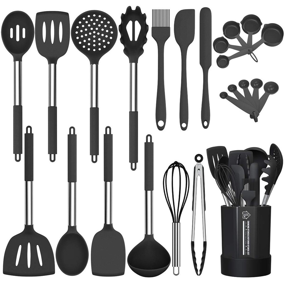 Silicone Cooking Utensil Set, Fungun Non-stick Kitchen Utensil 24 Pcs Cooking...