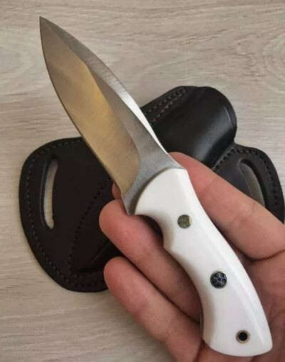 Custom Handmade D2 Steel Bowie Full Tang Hunting Resin Handle Knife With Sheath,