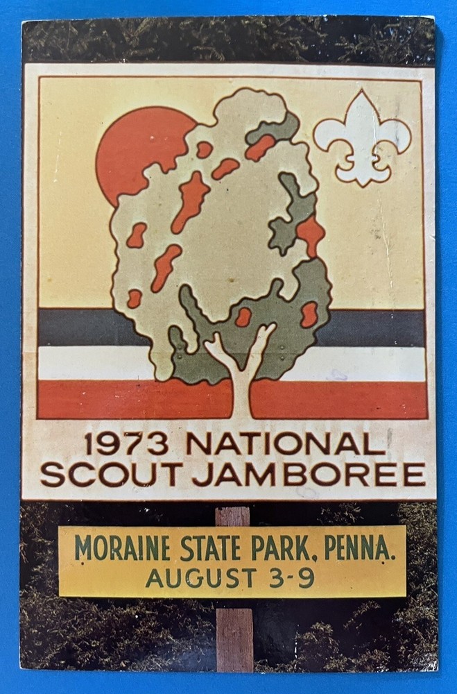 Moraine State Park Portersville PA postcard Boy Scout 1973 National Jamboree BSA