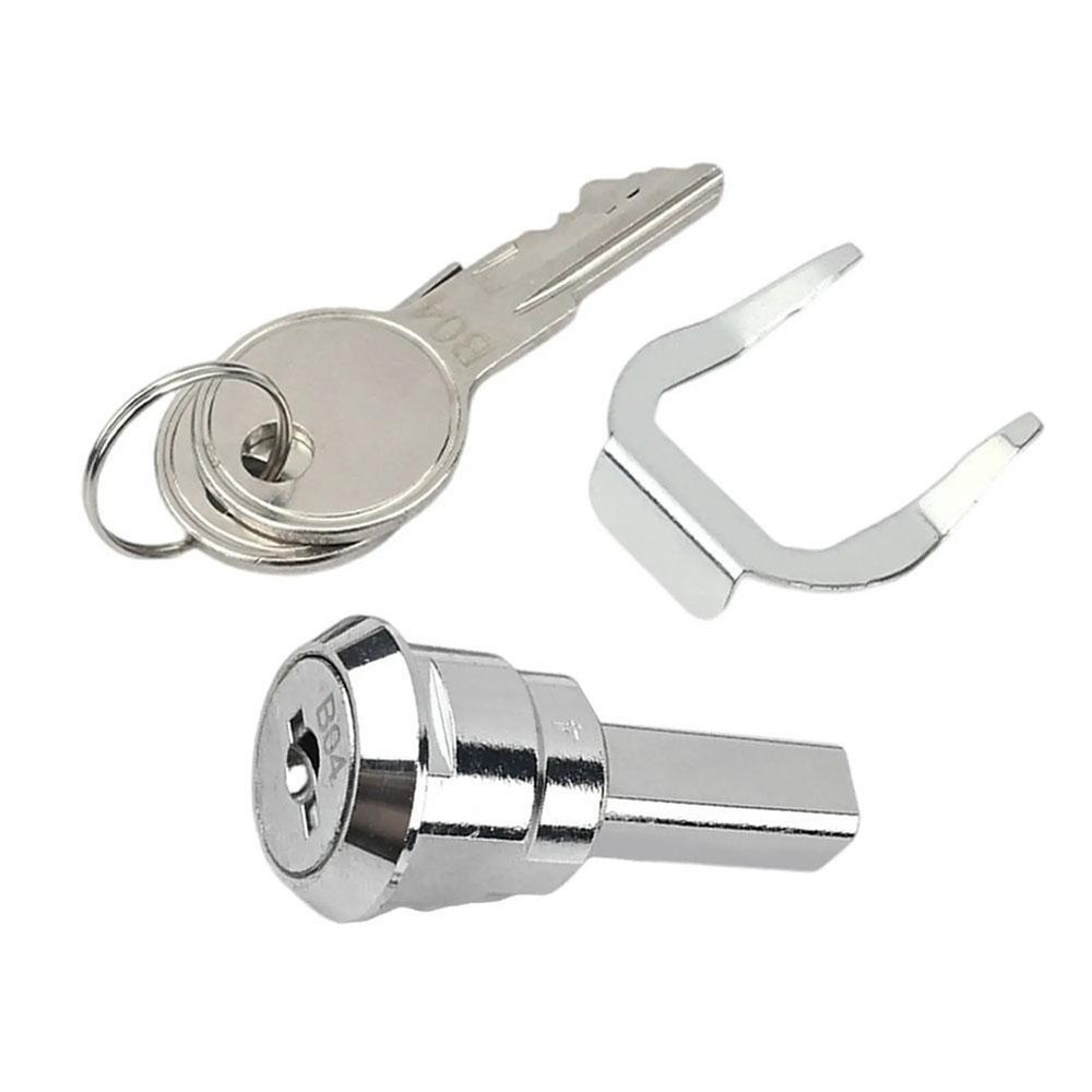 Home Office Showcase Cabinet Cylinder Push Plunger Lock with 2 Keys US Made