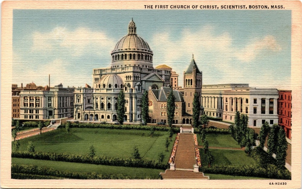 FIRST CHURCH OF CHRIST, SCIENTIST, BOSTON, MASS, UNITED ART CO Postcard