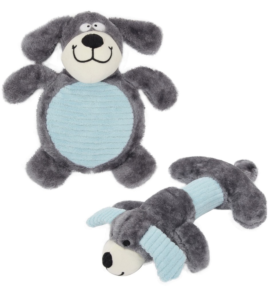2 Piece Cozy Play Dual Set Squeak Chew Plush Pet Dog Toy