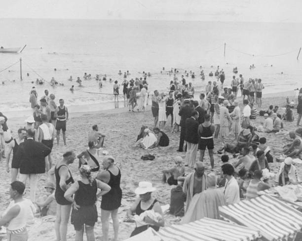 On the beach in Palm Beach Fla New York Old Photo