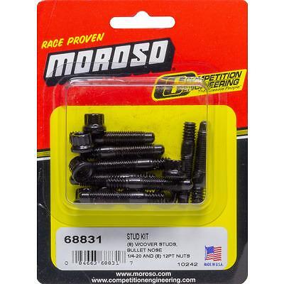 Moroso 68831, Set of 8 Stud Kit - Valve Cover 8Pk W/12Pt Nuts 1/4-20 Performance