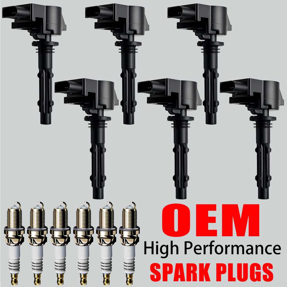6X OEM Ignition Coil & Iridium Spark Plug For Mercedes-Benz C300 C350 3.0L 3.5L