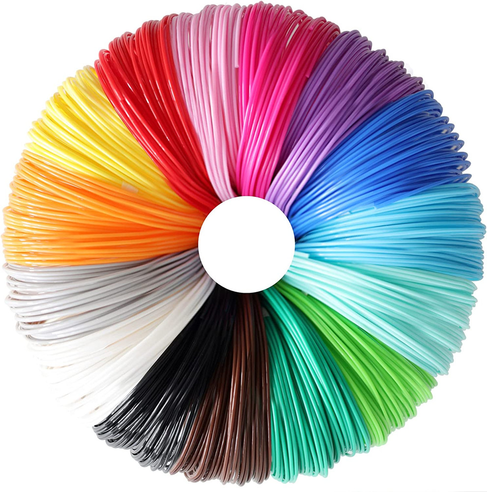 1.75mm PLA 3D Pen Filament Refills 15 Colors 150ft Sample Pack
