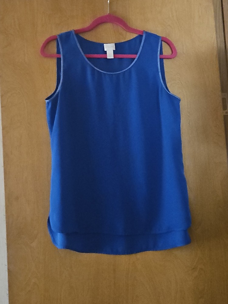 Chicos Blue Tank Top Size 1 Scoop Neck