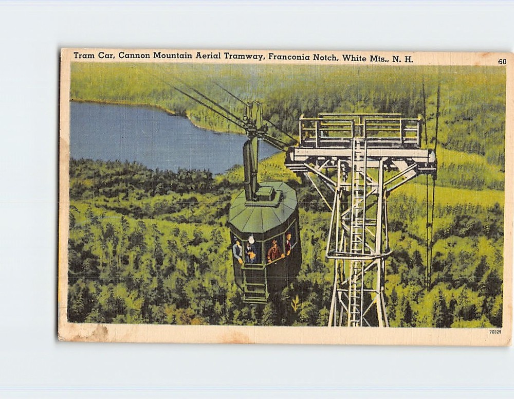 Postcard Tram Car Cannon Mountain Aerial Tramway White Mountains NH USA
