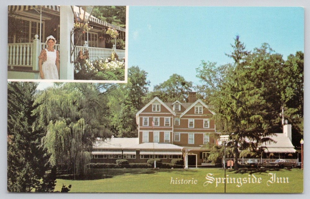 Vintage Springside Inn Auburn NY Postcard Owasco Lake Finger Lakes Chrome