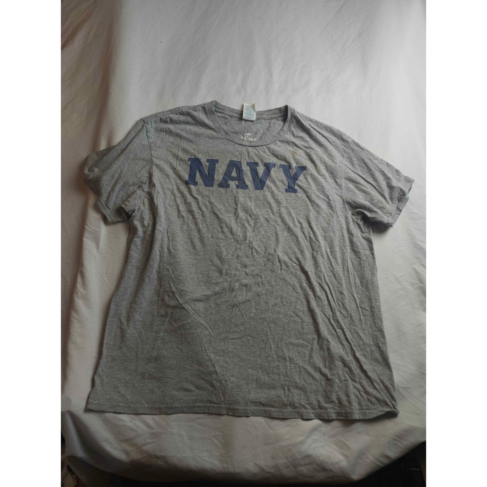 Fanatics Mens US Navy Graphic T-Shirt Gray Short Sleeve XL Delta Ringspun
