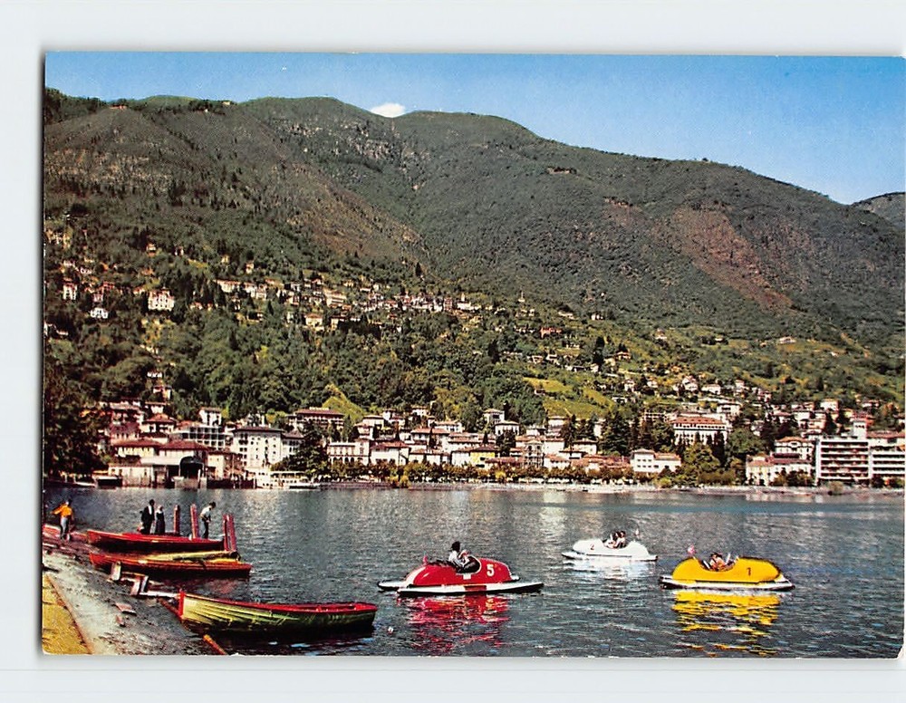 Postcard Panorama Lake Maggiore Locarno Switzerland