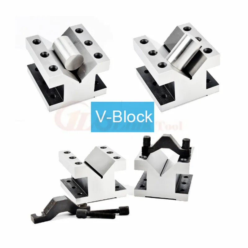 2pcsV-Block Ground Pair with Clamp Set Precision Matched Pair Precise 35x35x30mm