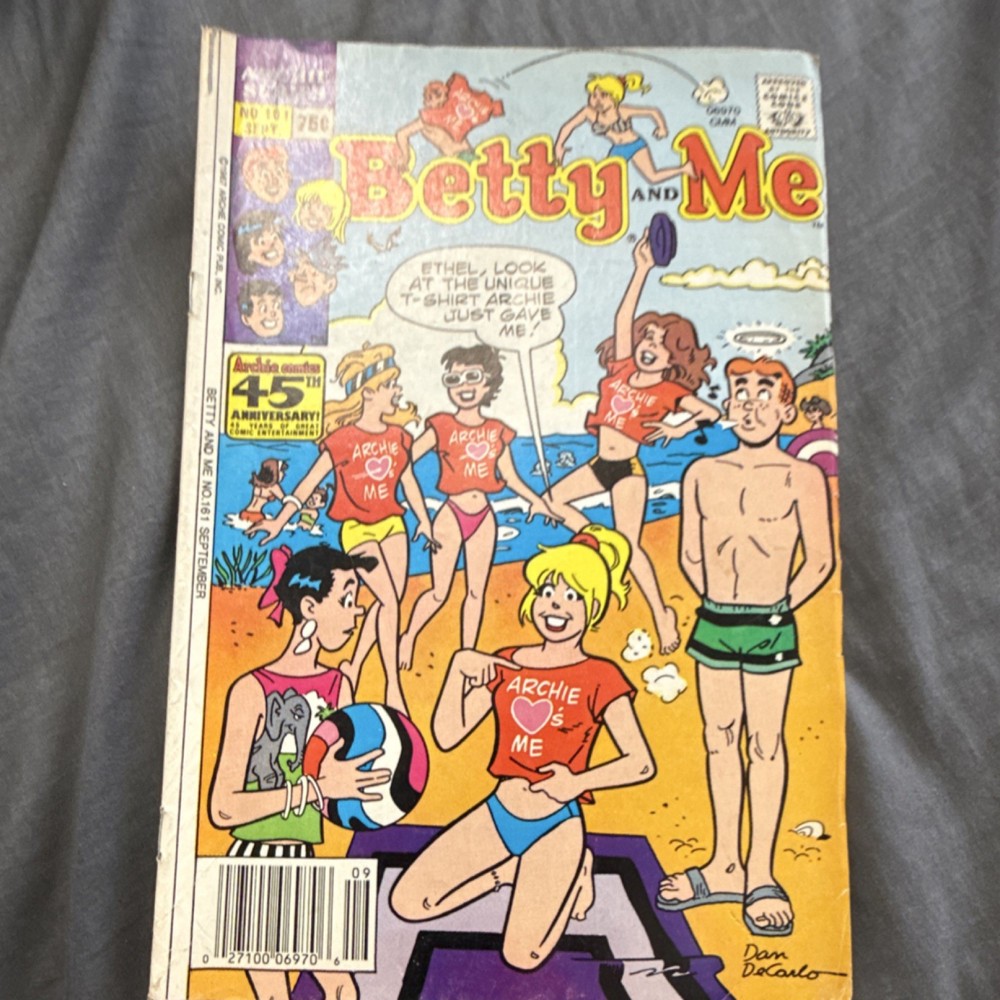 Archie Comics Betty and Me #161 (1987) 45th Anniversary Dan DeCarlo