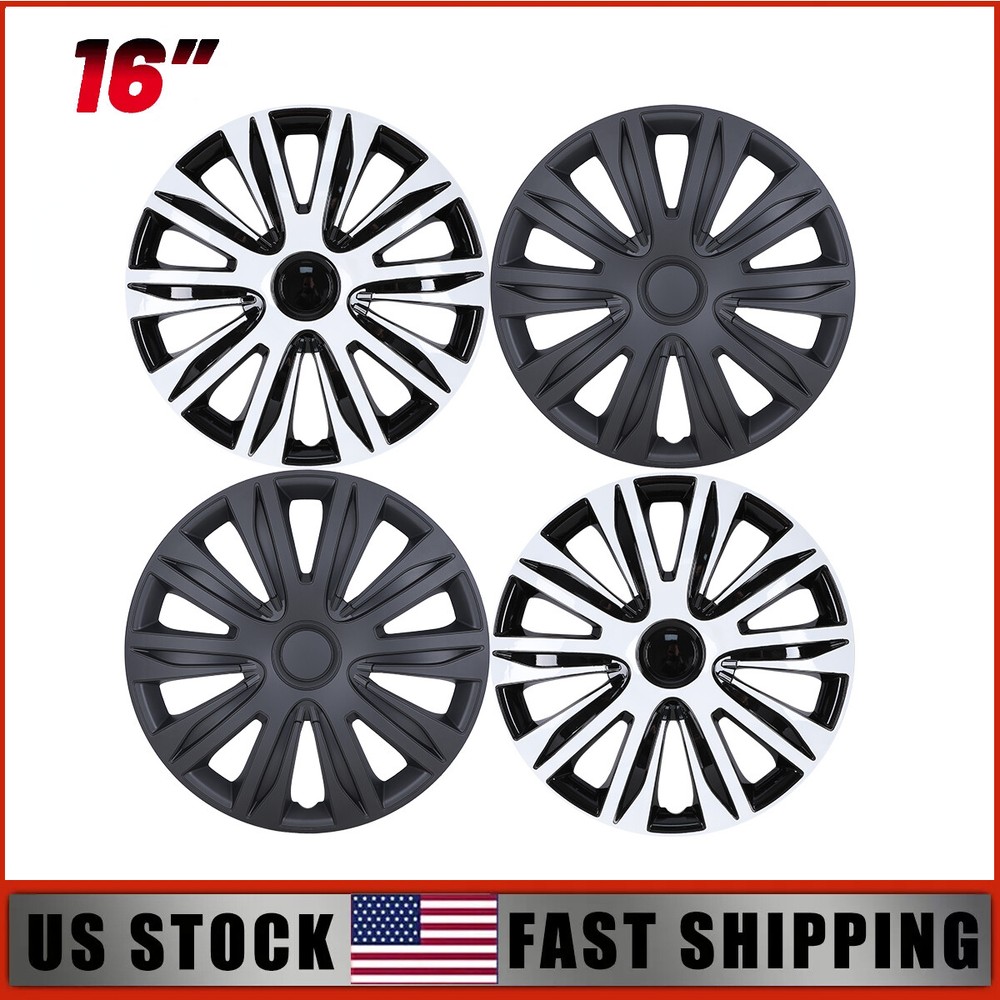 4Pcs 16Inch Universal Chrome Wheel Rim Covers Hubcaps Trim Rings