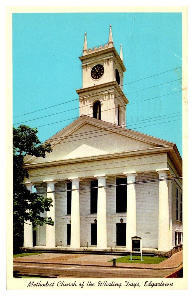 1974 Methodist Church Of Whaling Marthas Vineyard Massachusetts Vintage Postcard