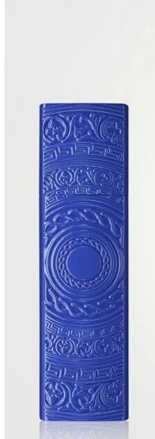 KILIAN BLUE Lacquer Engraved Achilles Shield Travel Spray Case Atomizer New-image