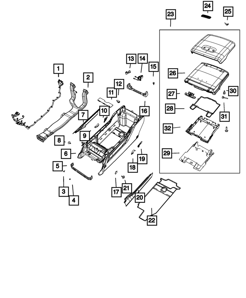 Genuine Mopar Console Panel 6EF164X7AB