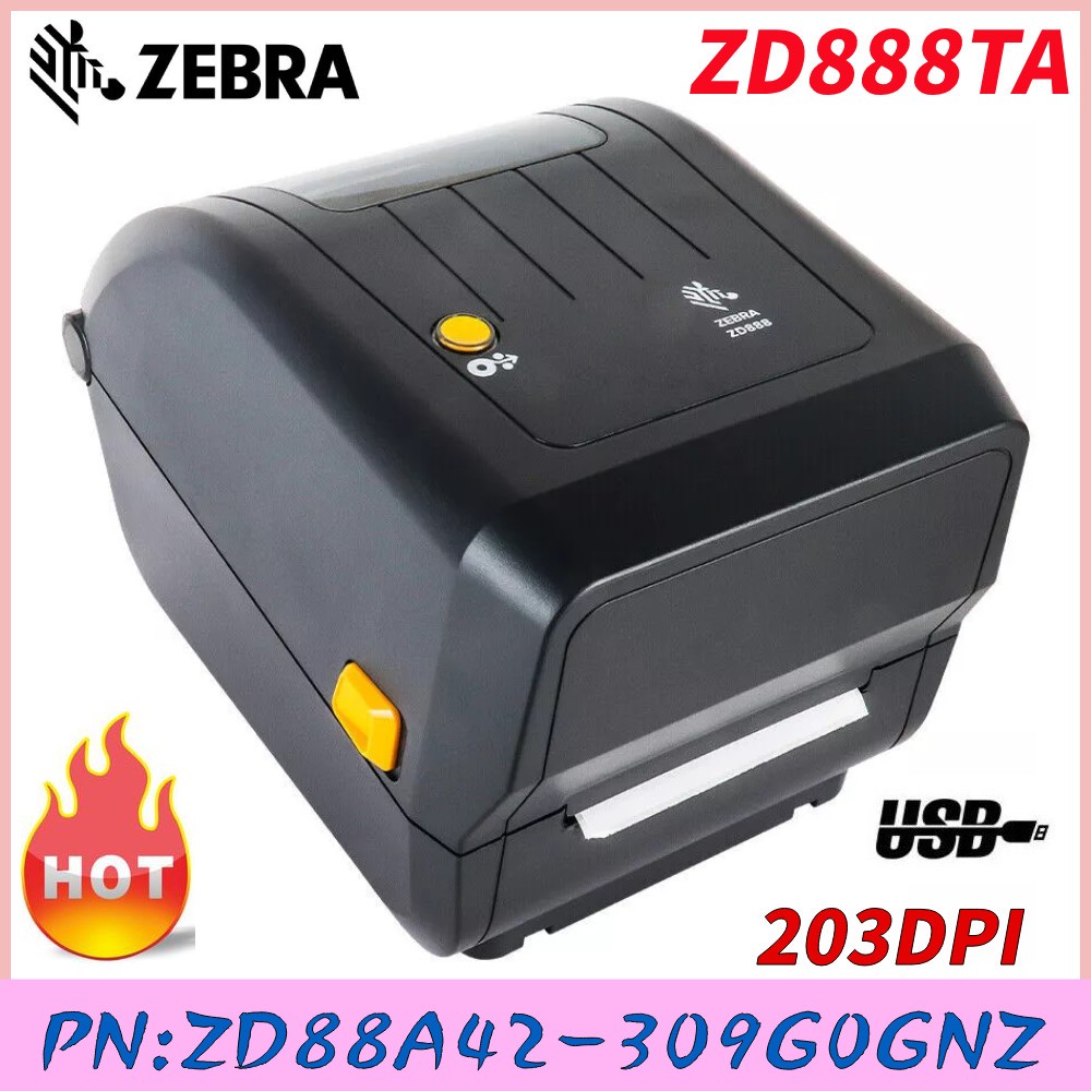 Zebra ZD888TA 203DPI USB Desktop Direct Thermal +Thermal Transfer Label Printer