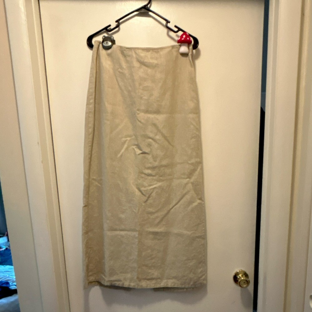 Calvin Klein Jeans Beige Linen Long A-Line Skirt Women’s Size 6