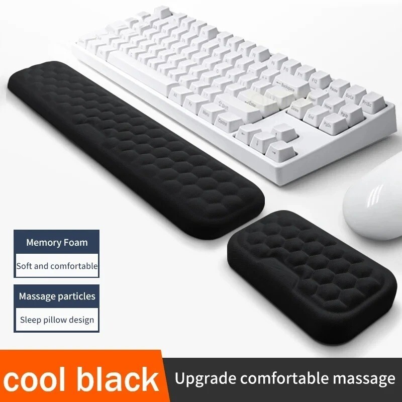 Keyboard & Mouse Wrist Rest Pad Set Gel Support Cusion With Comfort Memory Foam