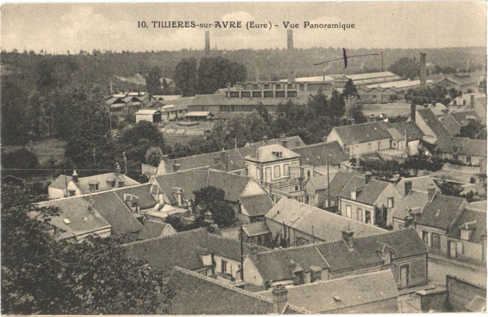 Panoramic View of Tillières-sur-Avre, France Postcard