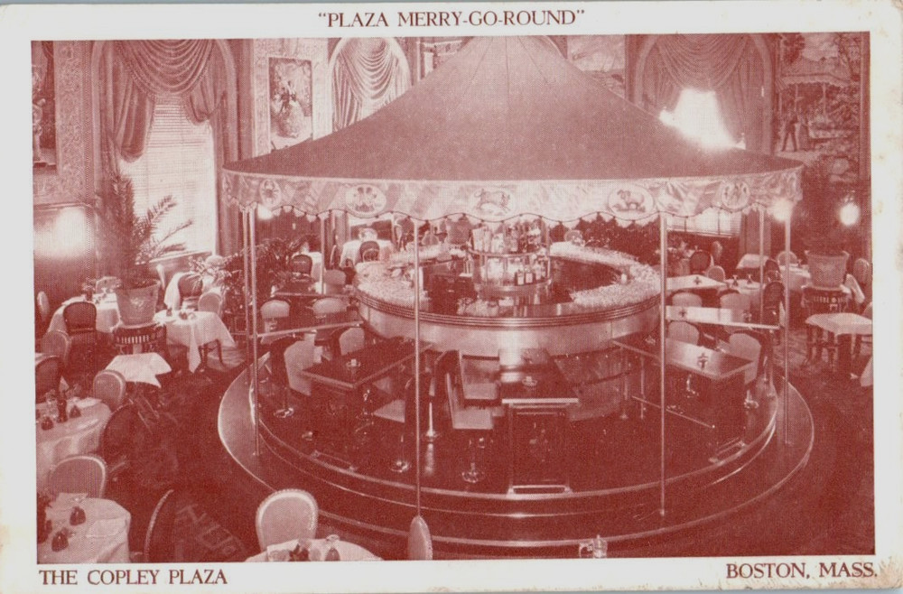 Vintage Postcard 1930's Copley Plaza Hotel, Merry-Go-Round Bar, Boston, MA