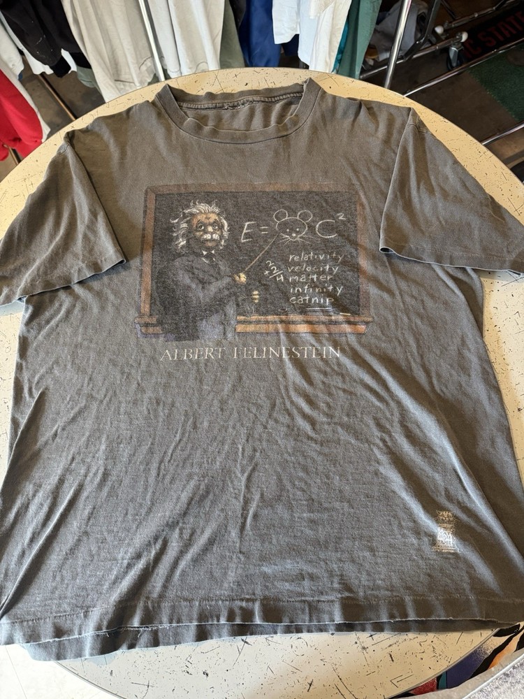 Rare Vintage 90’s  Albert Felinestein Single Stitch  Cat Hall Of Fame Art T