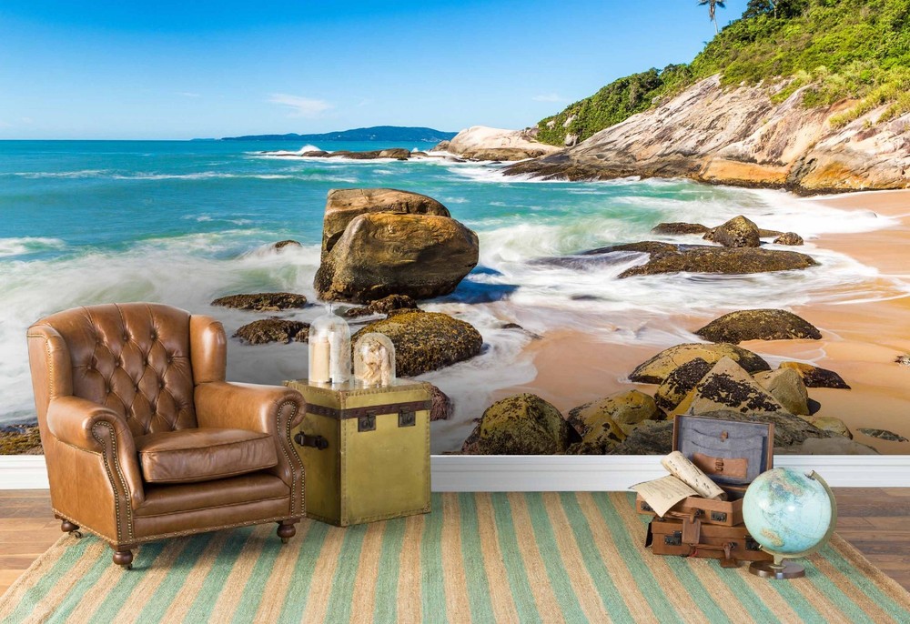 3D Sky Sea Rocks Landscape Wall Murals Wallpaper Murals Wall Sticker