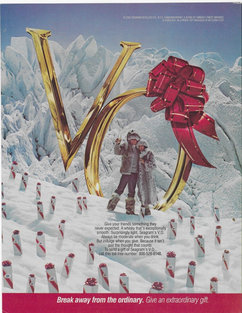 Seagram's V.o. Canadian Whisky Original Print Ad