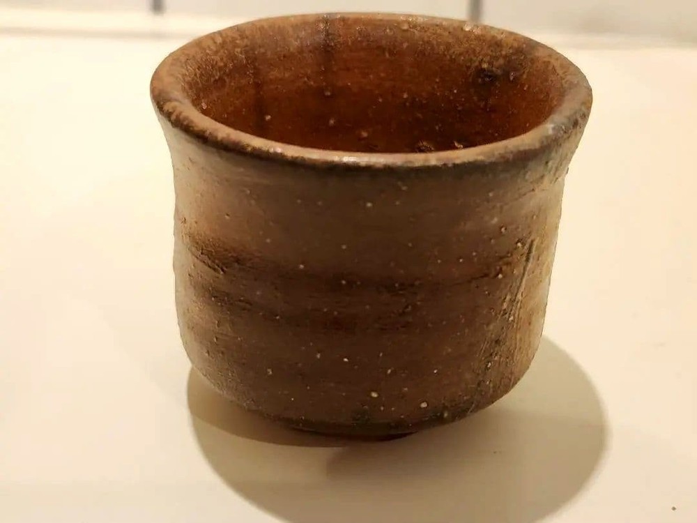 Sake Cup Bizen Ware Jun Isesaki Living National Treasure Guinomi