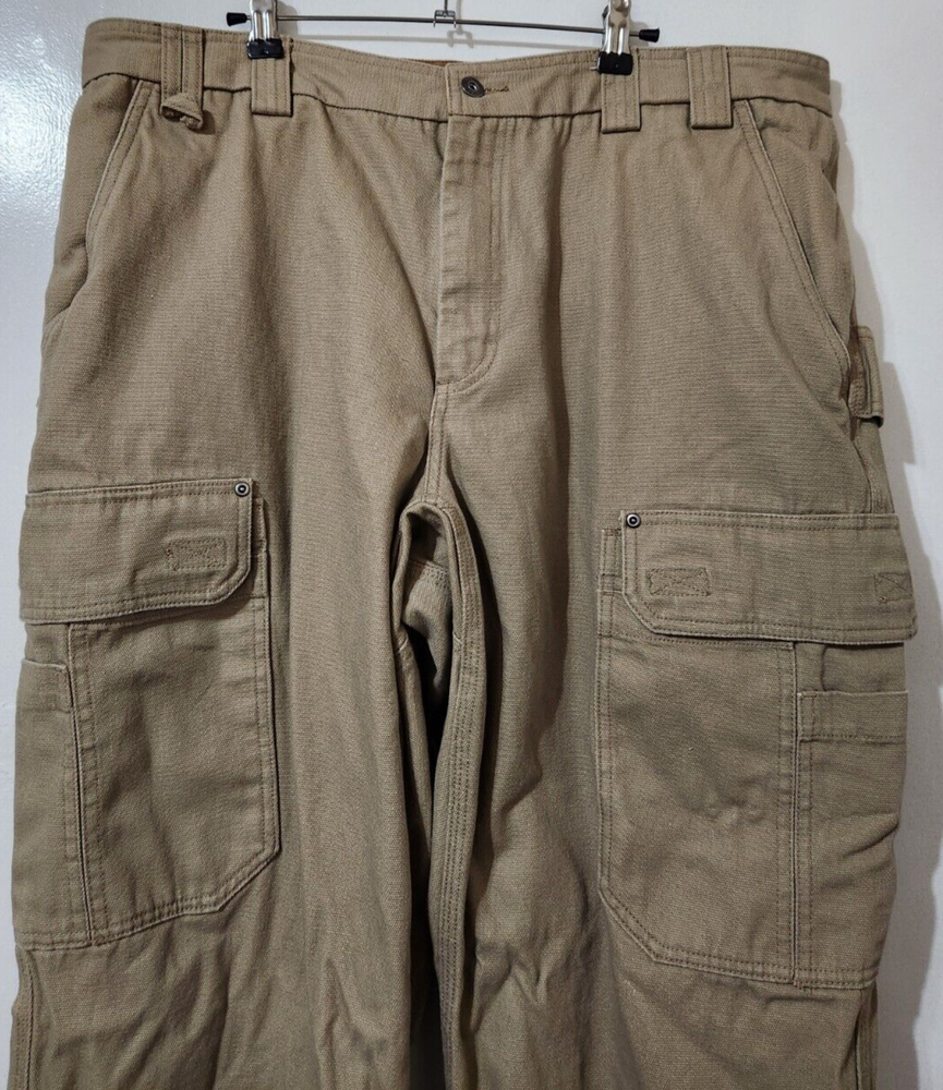 Duluth Pants Men 44x34 Relaxed Heavy Canvas Carpenter Cargo Work Hiking Outdoor
