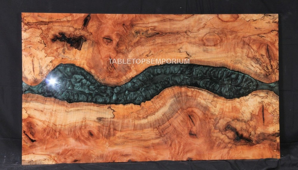 Mesas de comedor de resina epoxi de madera de acacia personalizadas hechas a pedido