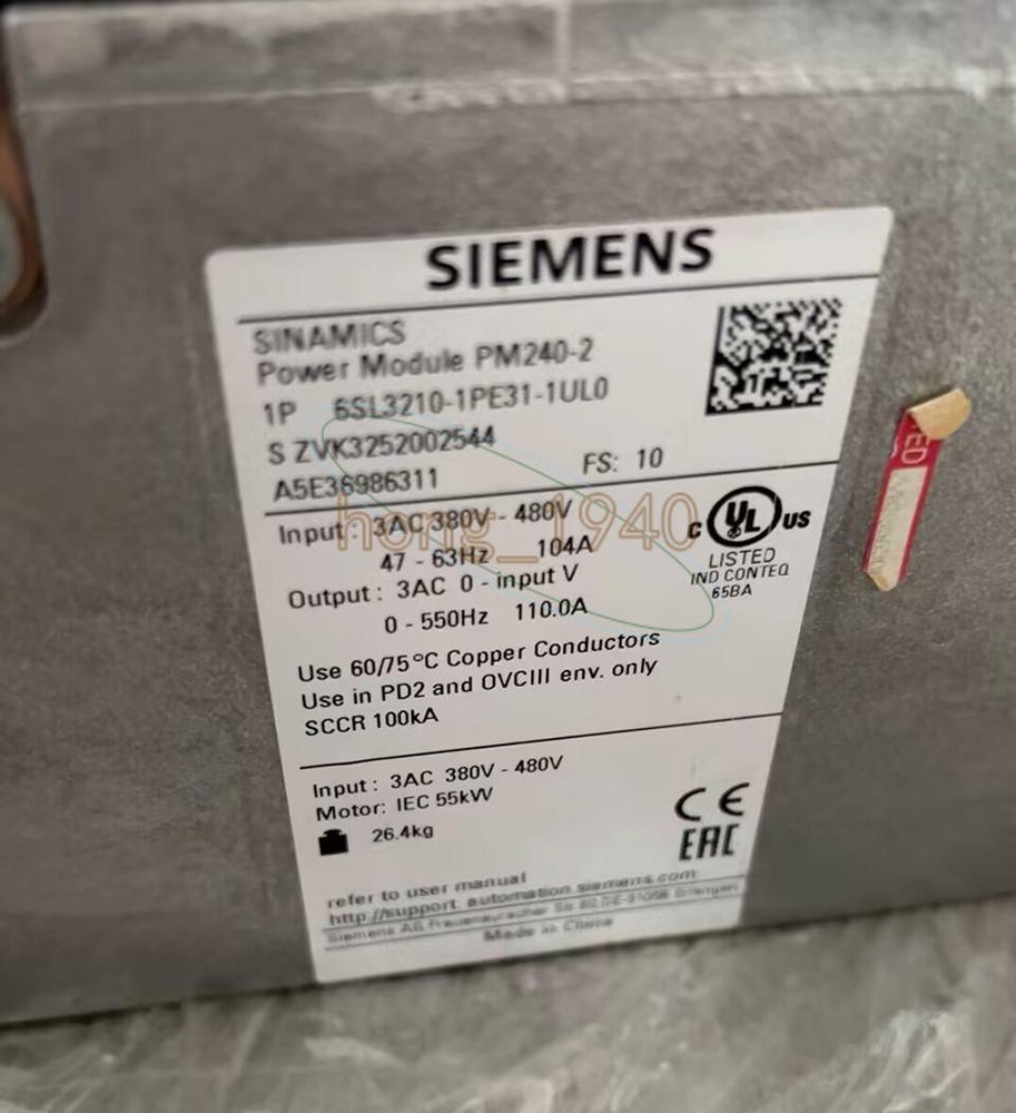 ONE USED SIEMENS frequency converter 6SL3210-1PE31-1UL0
