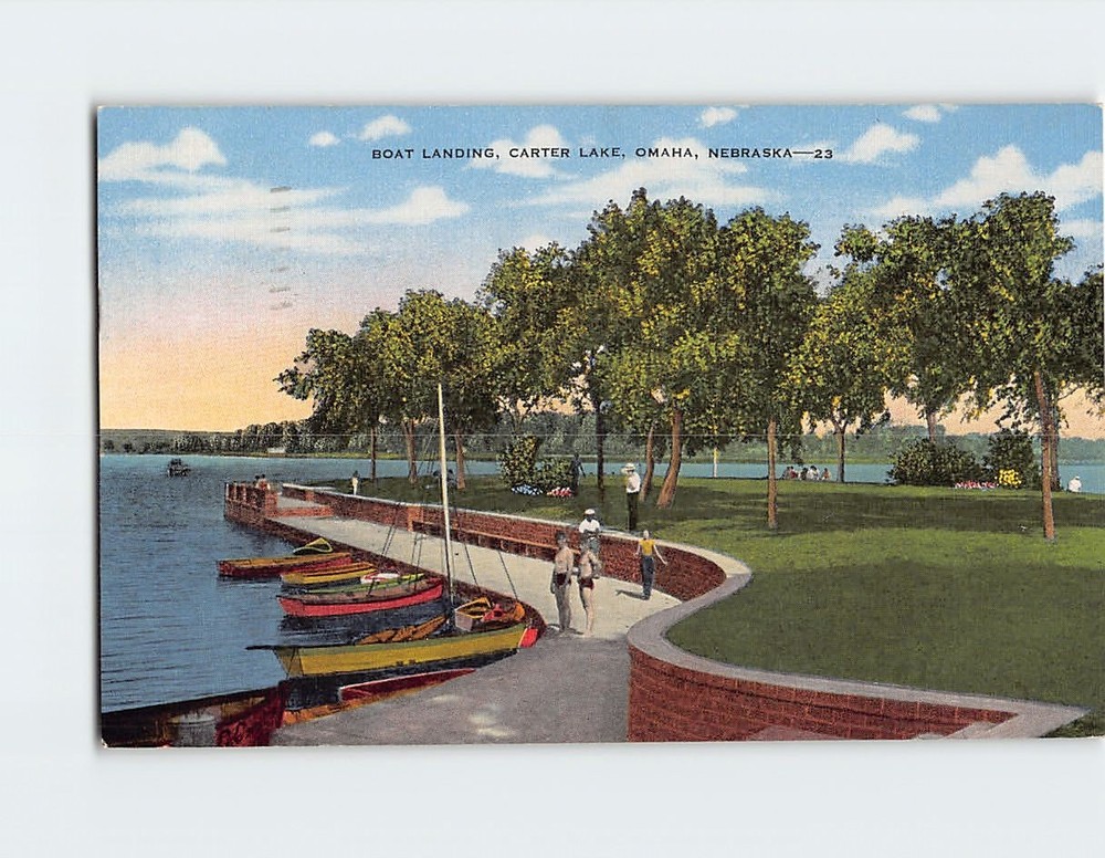 Postcard Boat Landing Carter Lake Omaha Nebraska USA
