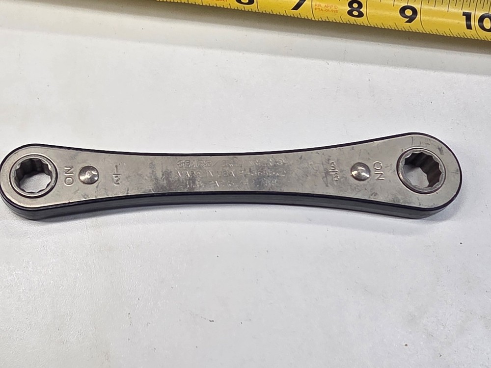 Vintage Craftsman 1/2''x 9/16'' Ratcheting Double Box End Wrench USA 943863