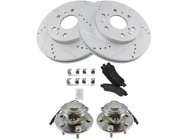 Front Brake Pad and Rotor and Wheel Hub Kit fits Escalade ESV 2008-2014 47DSJV