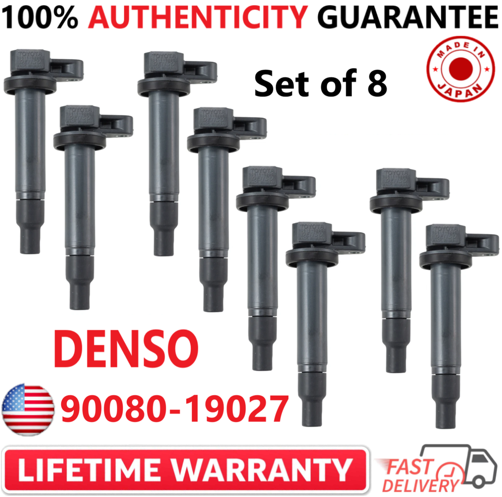 x8 OEM DENSO Ignition Coils For 1998-2009 Toyota & Lexus 4.3L 4.7L, 90080-19027