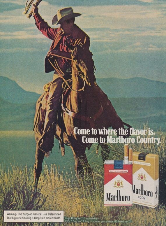Marlboro Cigarettes Cowboy flavor ad | POSTER 24 X 30 Inches